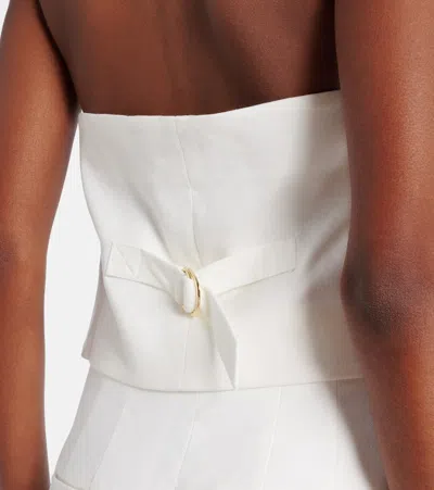 Veronica Beard Arabella Halterneck Linen-blend Vest