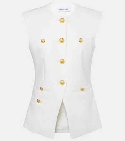 Veronica Beard Tamara Sleeveless Waistcoat In White