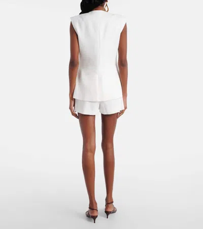 Veronica Beard Tamara Sleeveless Waistcoat In White