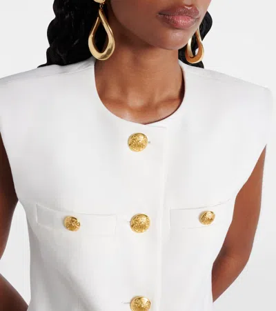 Veronica Beard Tamara Sleeveless Waistcoat In White