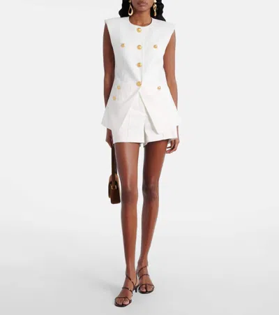 Veronica Beard Tamara Sleeveless Waistcoat In White