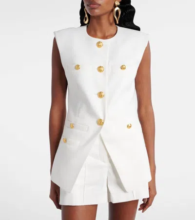 Veronica Beard Tamara Sleeveless Waistcoat In White