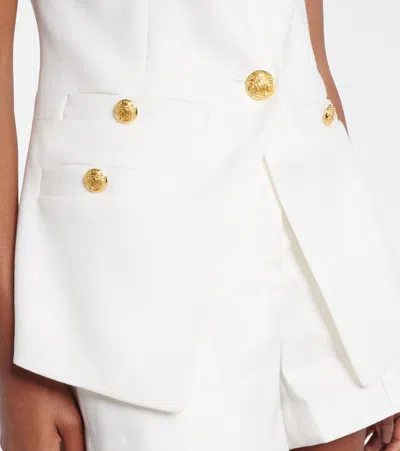 Veronica Beard Tamara Sleeveless Waistcoat In White