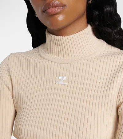 Courrèges Courreges Re Edition Ribbed Funnel Neck Sweater