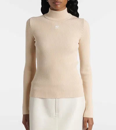 Courrèges Courreges Re Edition Ribbed Funnel Neck Sweater