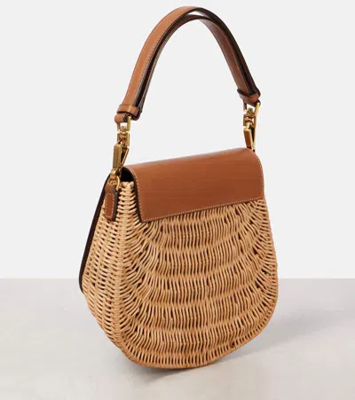 Saint Laurent Voltaire Mini Ysl Top-handle Bag In Bamboo And Calfskin