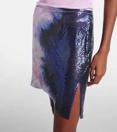 Rabanne Tie-dye Metallic Miniskirt In Multi
