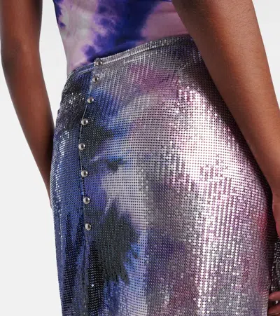 Rabanne Tie-dye Metallic Miniskirt In Multi
