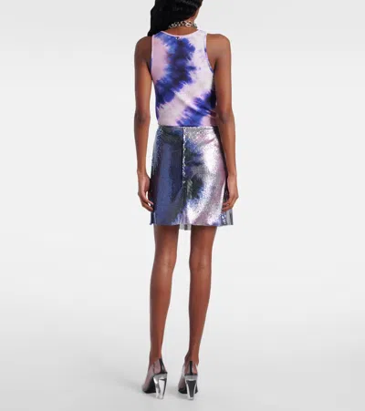 Rabanne Tie-dye Metallic Miniskirt In Multi
