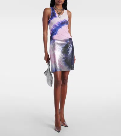 Rabanne Tie-dye Metallic Miniskirt In Multi