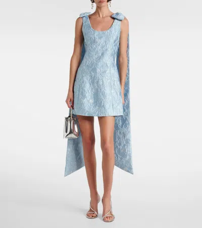 Markarian Lamé Brocade Minidress In Blue