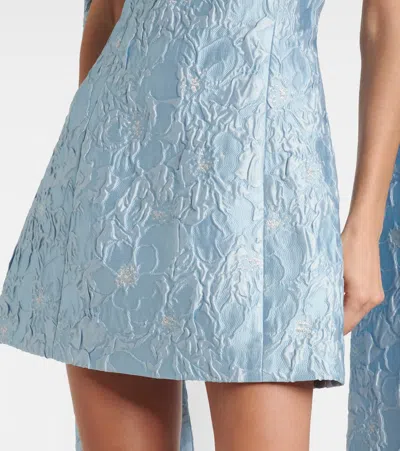 Markarian Lamé Brocade Minidress In Blue