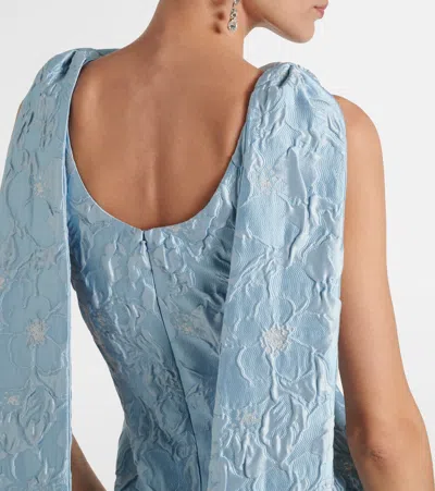 Markarian Lamé Brocade Minidress In Blue