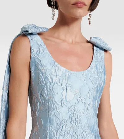 Markarian Lamé Brocade Minidress In Blue