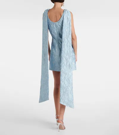 Markarian Lamé Brocade Minidress In Blue