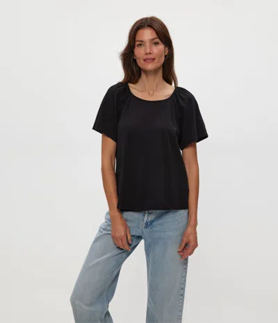 Michael Stars Ivy Flutter Sleeve Top In Black