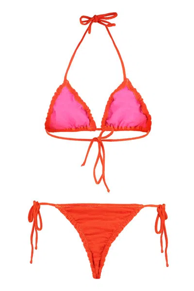 Reina Olga Women's Concetta Triangle Bra Bikini In Orange