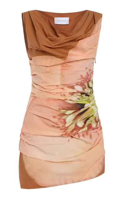 Significant Other Shiloh Draped Cotton Mini Dress In Multi