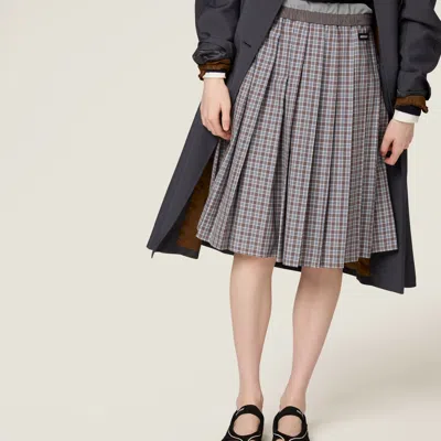 Miu Miu Pleated Check Skirt