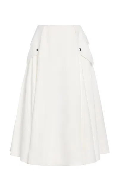 Bottega Veneta Flared High Waist Skirt With Metal Button