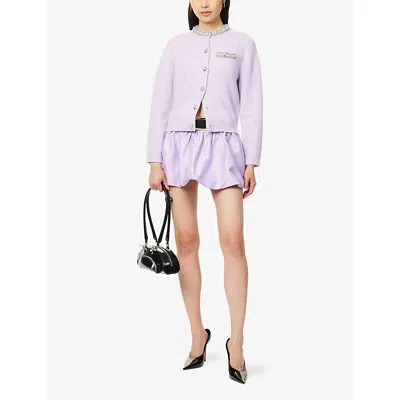 Self-portrait Knitted Cardigan With Crystals