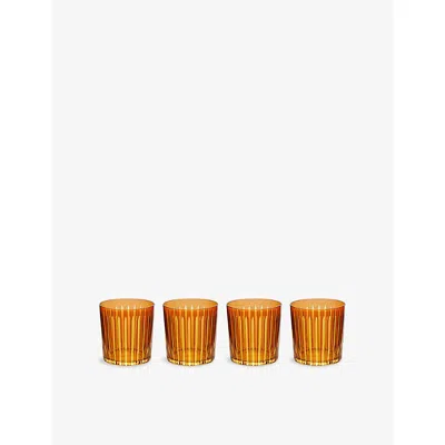 L'objet Prism Old Fashioned Glasses Set Of Four In Amber