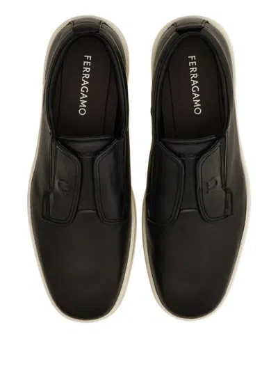 Ferragamo Alfie Loafers Slip On Round Toe In Black