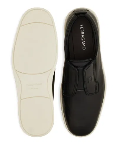 Ferragamo Alfie Loafers Slip On Round Toe In Black