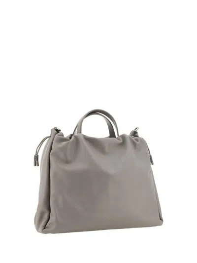 Brunello Cucinelli Mellow Large Tote Bag In Gray