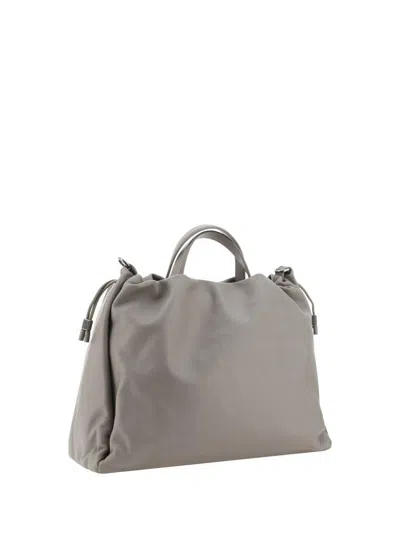 Brunello Cucinelli Mellow Large Tote Bag In Gray