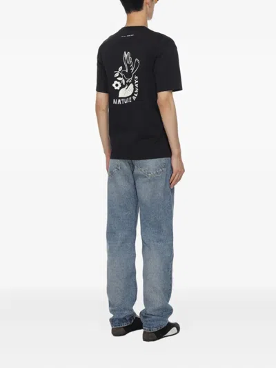 Samsoe & Samsoe Floral-print T-shirt In Black