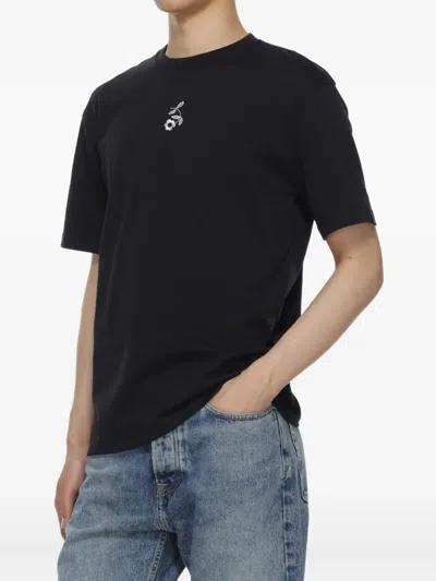Samsoe & Samsoe Floral-print T-shirt In Black
