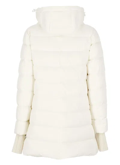 Herno White Down Jacket With Drawstring Hood In Tech Fabric Woman In White