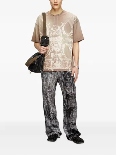 Diesel Mens 7ff T-boxt-t13 Medieval-print Cotton-jersey T-shirt