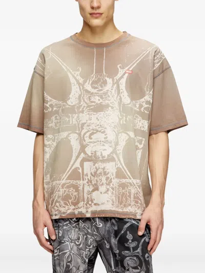 Diesel Mens 7ff T-boxt-t13 Medieval-print Cotton-jersey T-shirt