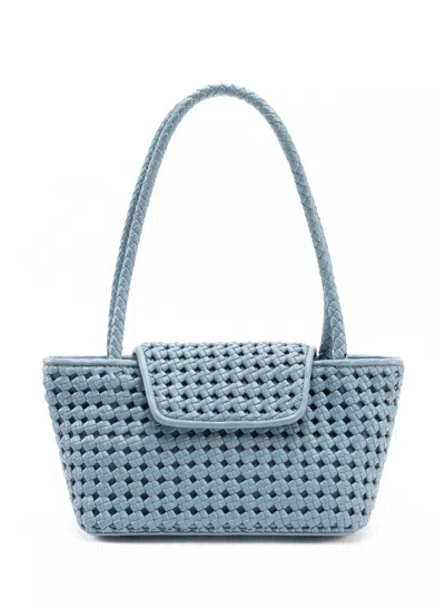 Elleme Courrier Tote Woven Leather Artic Blue