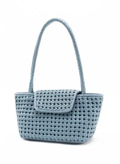 Elleme Courrier Tote Woven Leather Artic Blue