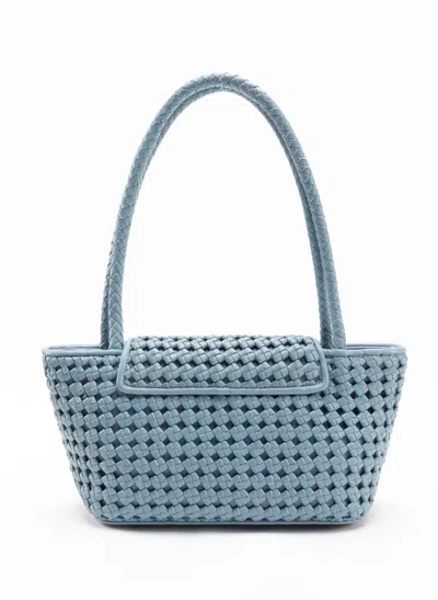 Elleme Courrier Tote Woven Leather Artic Blue