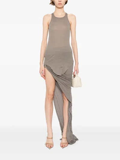 Rick Owens Tank Top With Curved Hem And Racerback Design