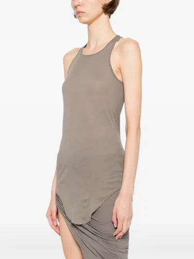 Rick Owens Tank Top With Curved Hem And Racerback Design