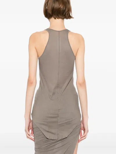 Rick Owens Tank Top With Curved Hem And Racerback Design