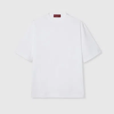 Gucci T-shirt Aus Baumwolljersey Mit Stickerei