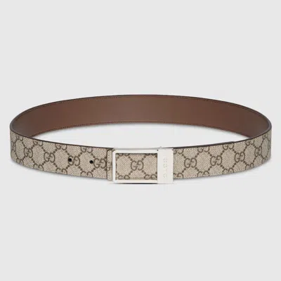 Gucci Gg Reversible Belt With Rectangular Buckle