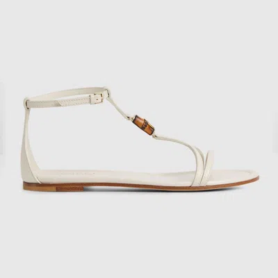 Gucci Bamboo Leather Sandal In Neutral