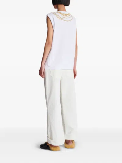 Balmain Chain Print Sleeveless Crew Neck Top