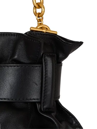 Balmain Mini Anthem Bag In Embossed Crocodile-print Calfskin In Black