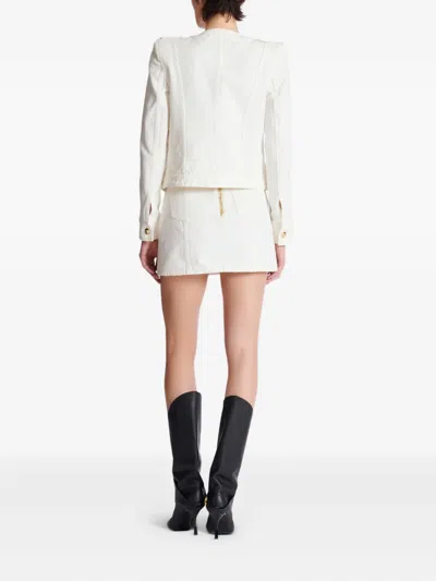 Balmain Cropped Button-embellished Cotton-canvas Jacket