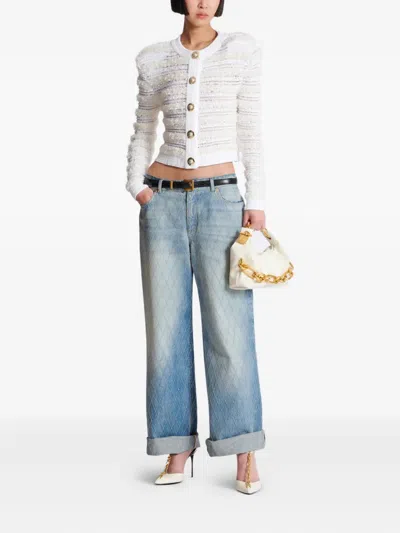 Balmain Sync Chain Mini Top-handle Bag In Calfskin Leather