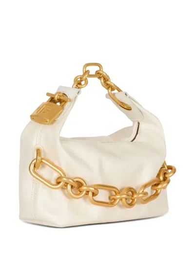 Balmain Sync Chain Mini Top-handle Bag In Calfskin Leather