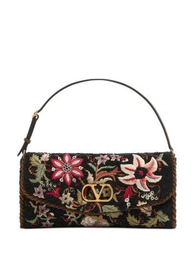 Valentino Garavani Garavani Vain Soft Embroidered Small Shoulder Bag Woman Multicolour Uni In Black